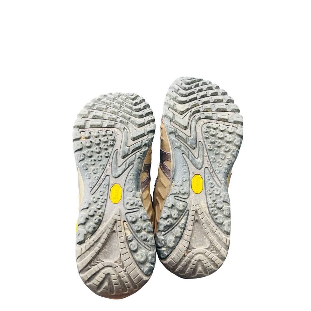 🧗‍♀️ Merrell 7.5 Stone Blue Tan Hiking Trail Shoe Vibram Grip Outdoor Adventure - Picture 6 of 7